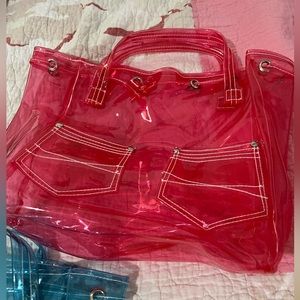 vinyl transparent security or boating tote purse bag